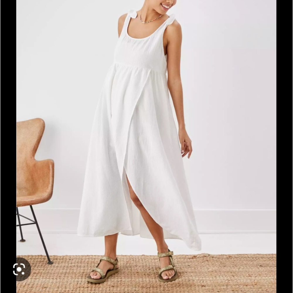 American eagle tie sleeve white dress
